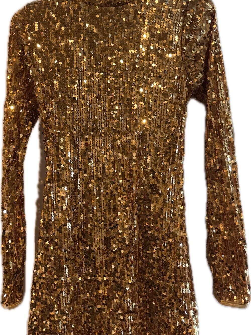 Balera (Weissman) Ultra Sparkle Shift Dress Dance Costume Gold and Black Size MA